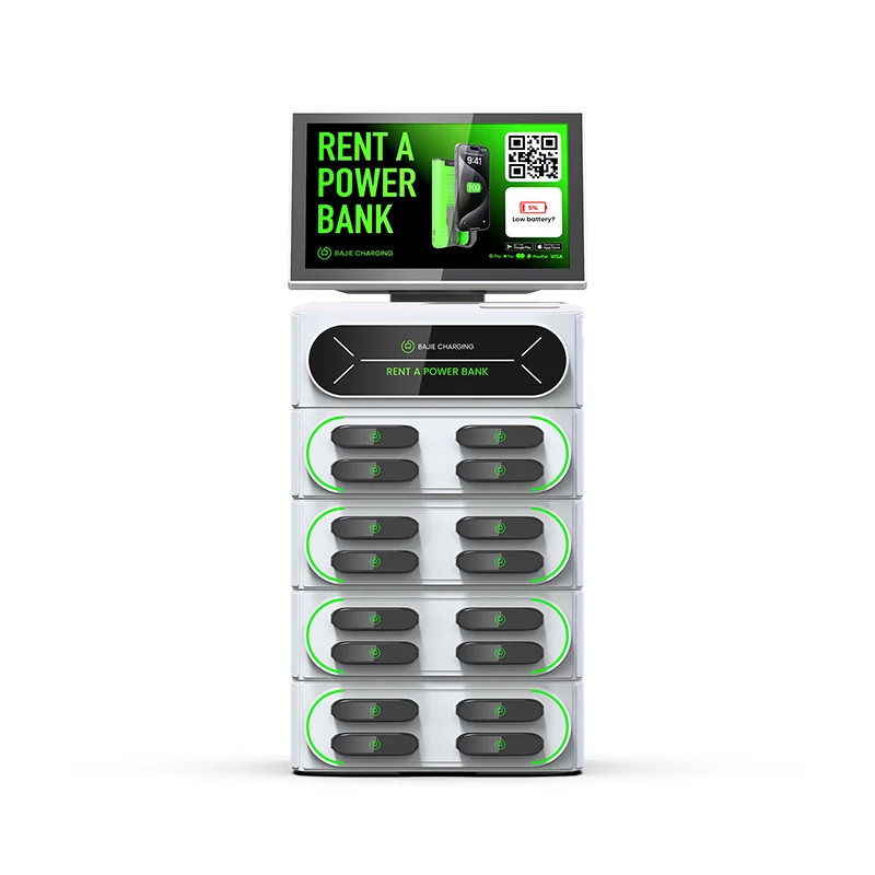 sharing power bank with pos 4g sharing power bank 6000mah battery phone charging station 16 slots stackable machine