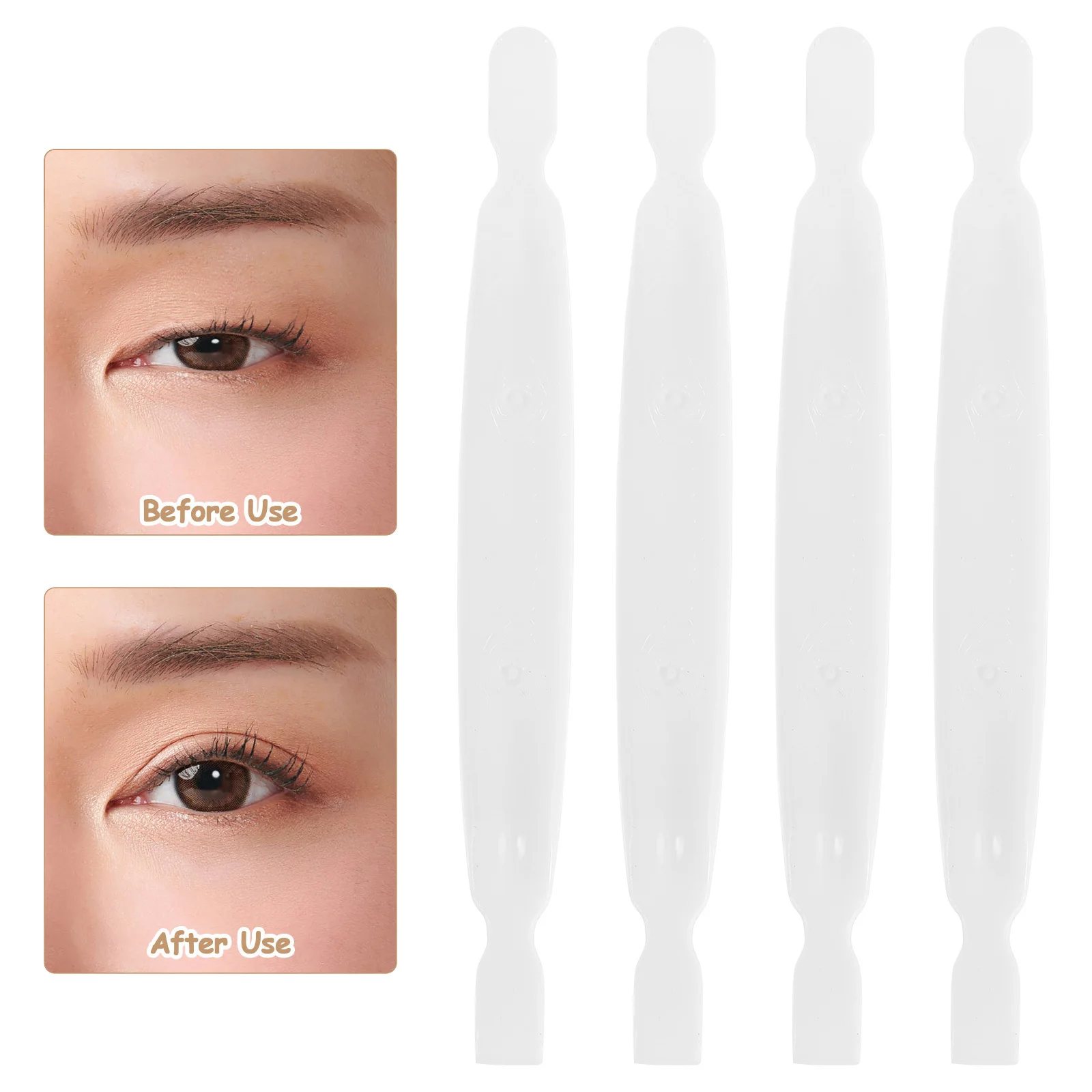 เทปติดตาสองชั้นแบบโค้ง 100 ชิ้น อุปกรณ์แต่งตาพลาสติก ช่วยยกกระชับเปลือกตา ใช้สำหรับเดินทางและใช้ในชีวิตประจำวัน