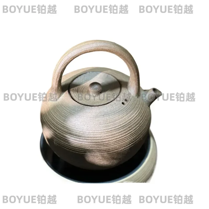 Retro Coarse Pottery Kung Fu Tea Set Large Clay Teapot Charcoal Stove Open Flame Boiling Kettle Traditional Ceramic Teaware