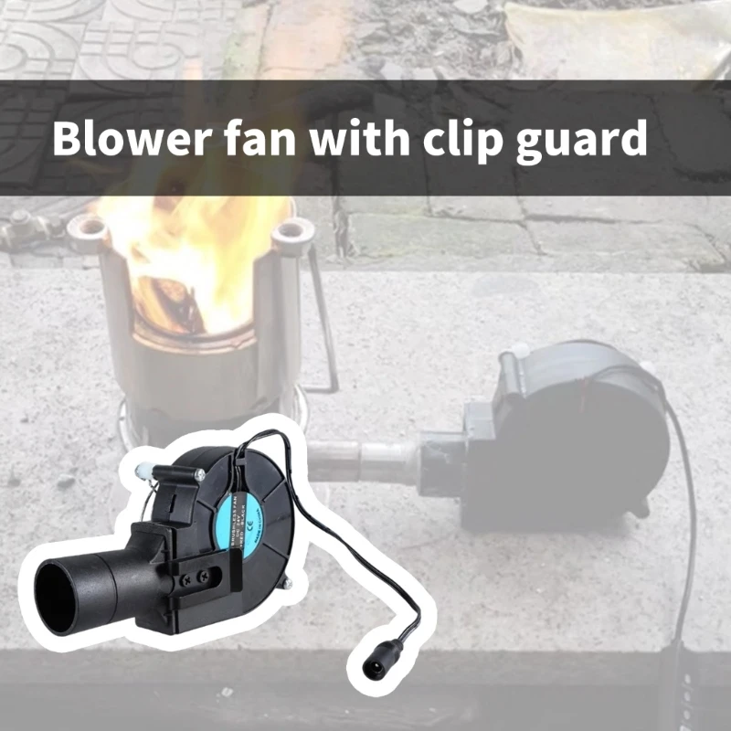 24V Air Blower BBQ Outdoor Travel 5000RPM 40CFM Blower Multifunction Stove Home Blower With Clip for Outdoor Camping 203C