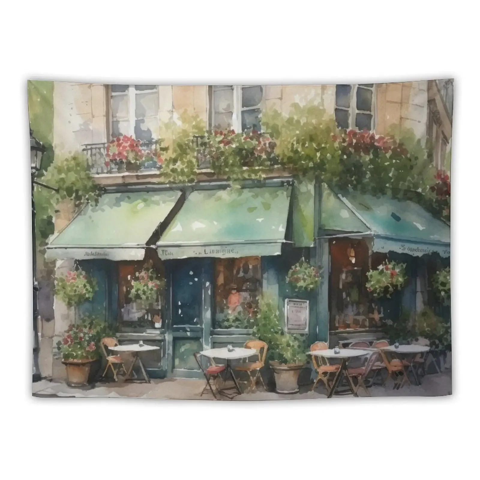 French Café Tapestry Home Supplies Room Decorations Aesthetic Room Decor Cute Tapestry