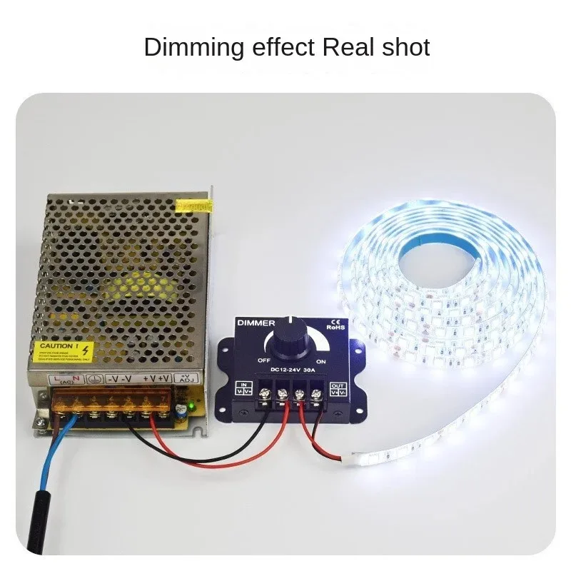 LED Dimmer Switch DC 12V 24V 30A Adjustable Light Driver Power Supply Controller Dimming Dimmers  Single Color Lamp Bulb Strip