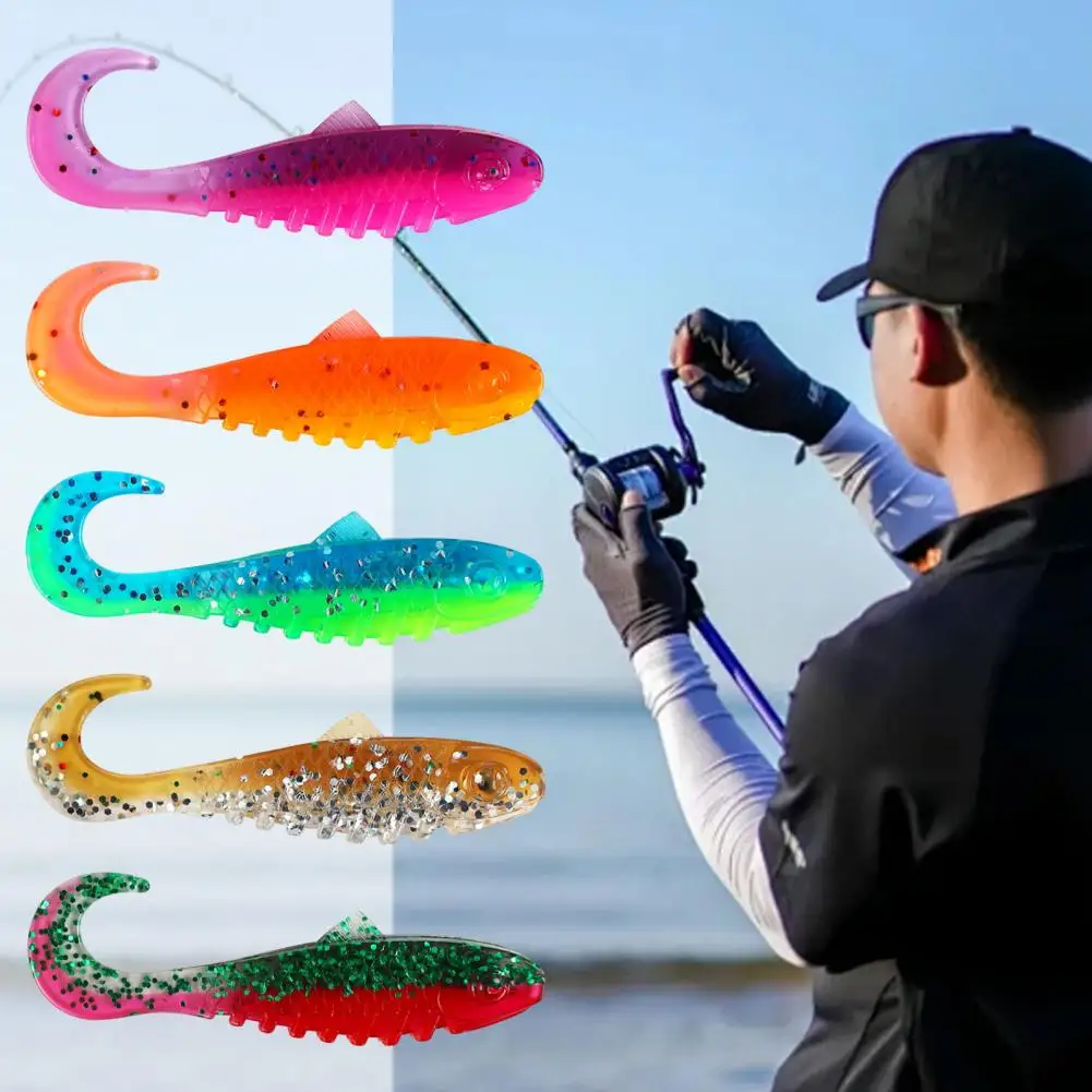 

15pcs Soft Bait Fishing Bait Realistic Bionic Soft Fishing Bait Set with Glitter Colorful Pvc Lures Freshwater for Anglers