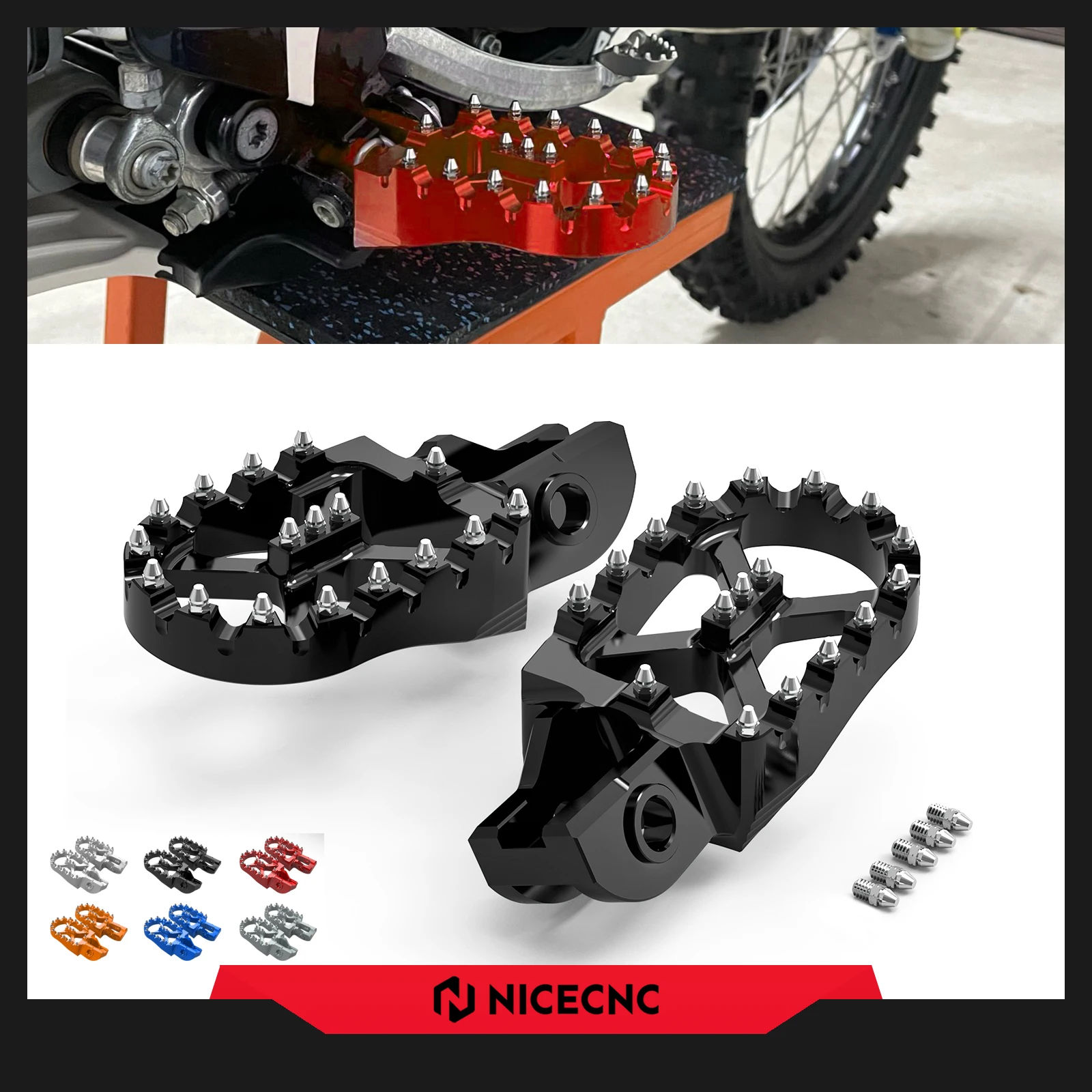 For GasGas EC 300 2023 2022 2021 EC 250 EX 300 EC EX MC 125 250 300 250F 350F 450F ECF EXF MCF Motorcycle Footpegs Footrest Kit