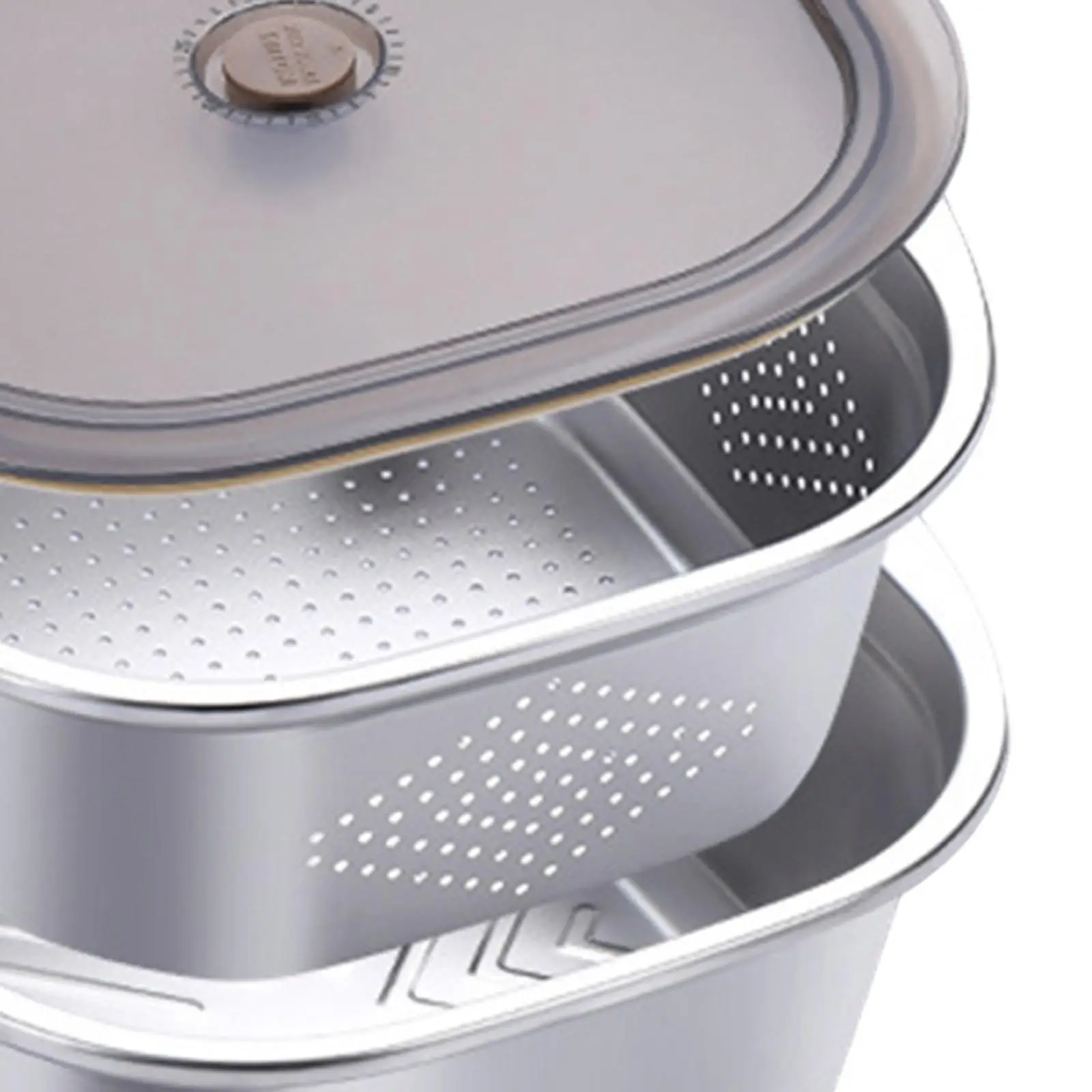 Stainless Steel Colander Bowl Set Food Storage Container for Grains Fruit