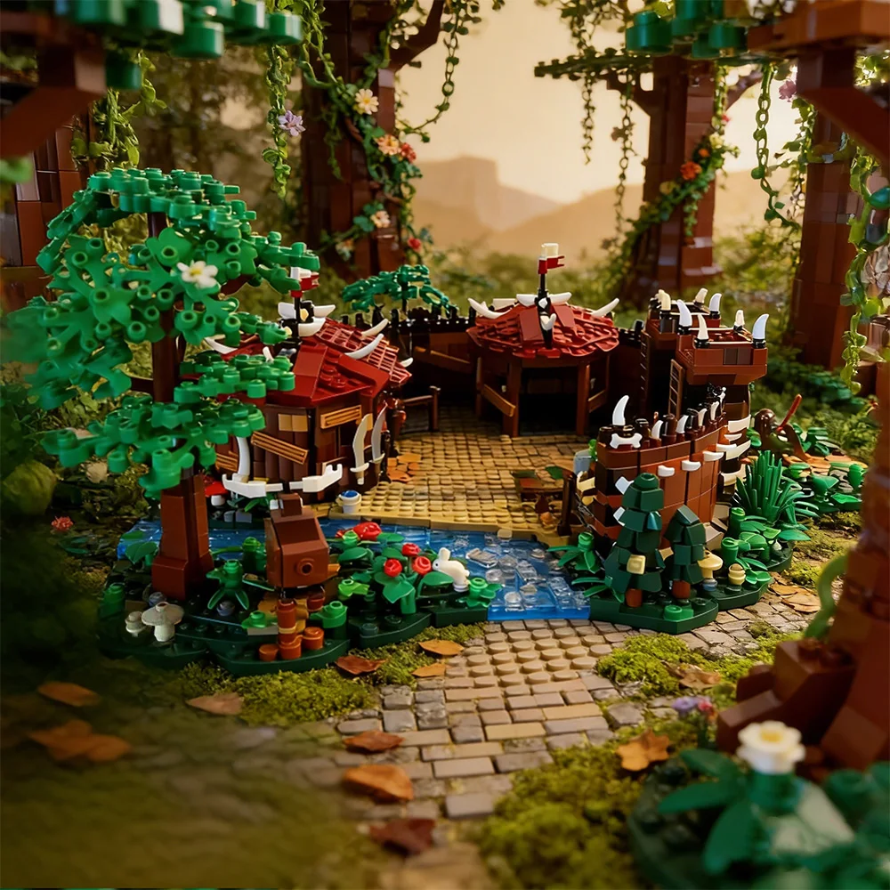 Gobricks moc fantasia orc acampamento blocos de construção modelo medieval fantasia orc acampamento arquitetura tijolos montagem brinquedos crianças presentes diy