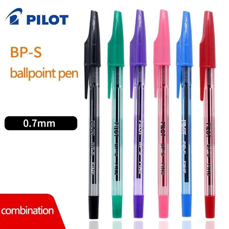 6/12Pcs Japan Pilot Woodpecker Ballpoint Pen BP-S-F Classic 0.7mm Transparent Rod Pull Cap Medium Oil Pen Student Office Special