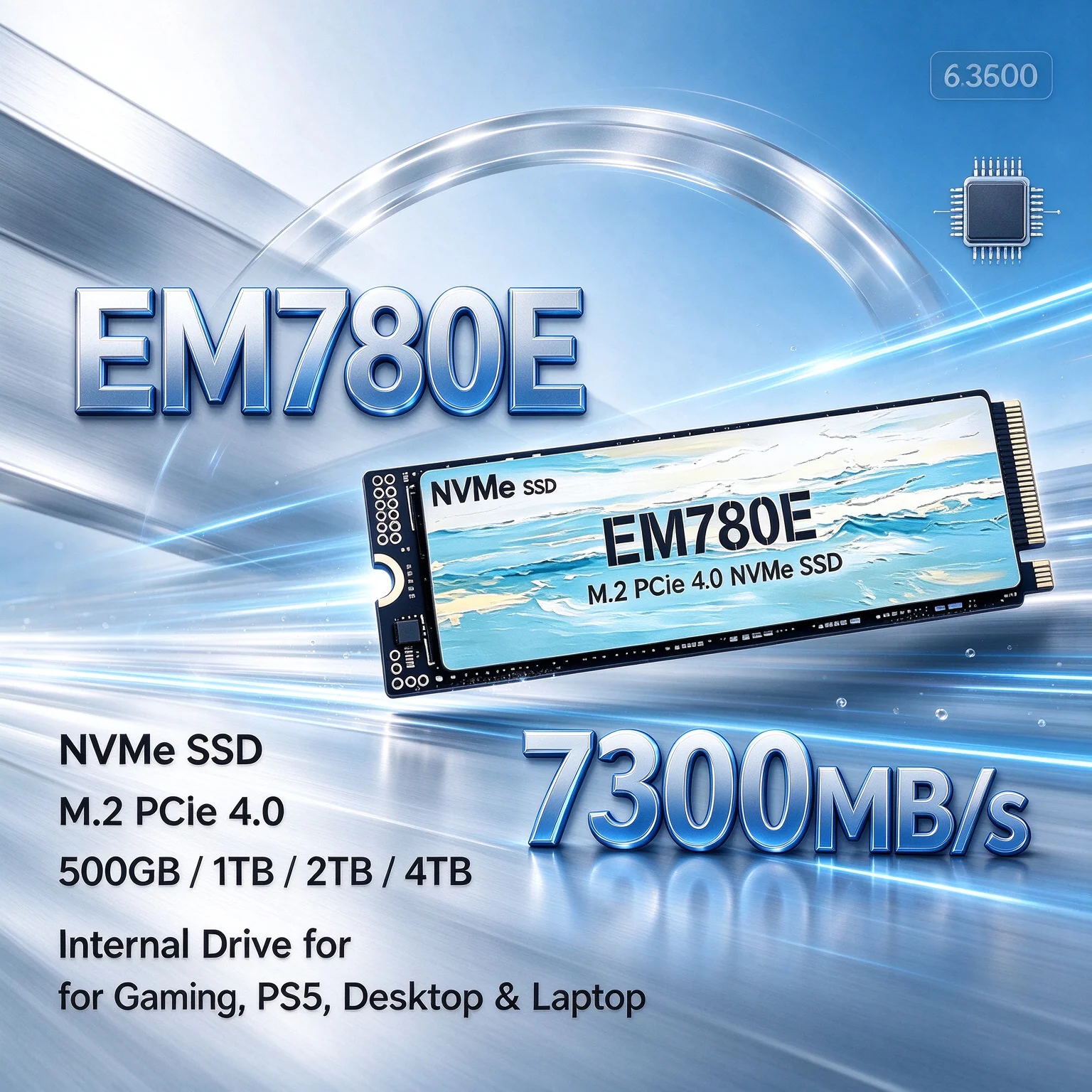 500GB 1TB 2TB 4TB PS5 Desktop Laptop Boost Your Gaming Storage EM780E NVMe SSD 7300MB/s PCIe 4.0 M.2 Internal Drive