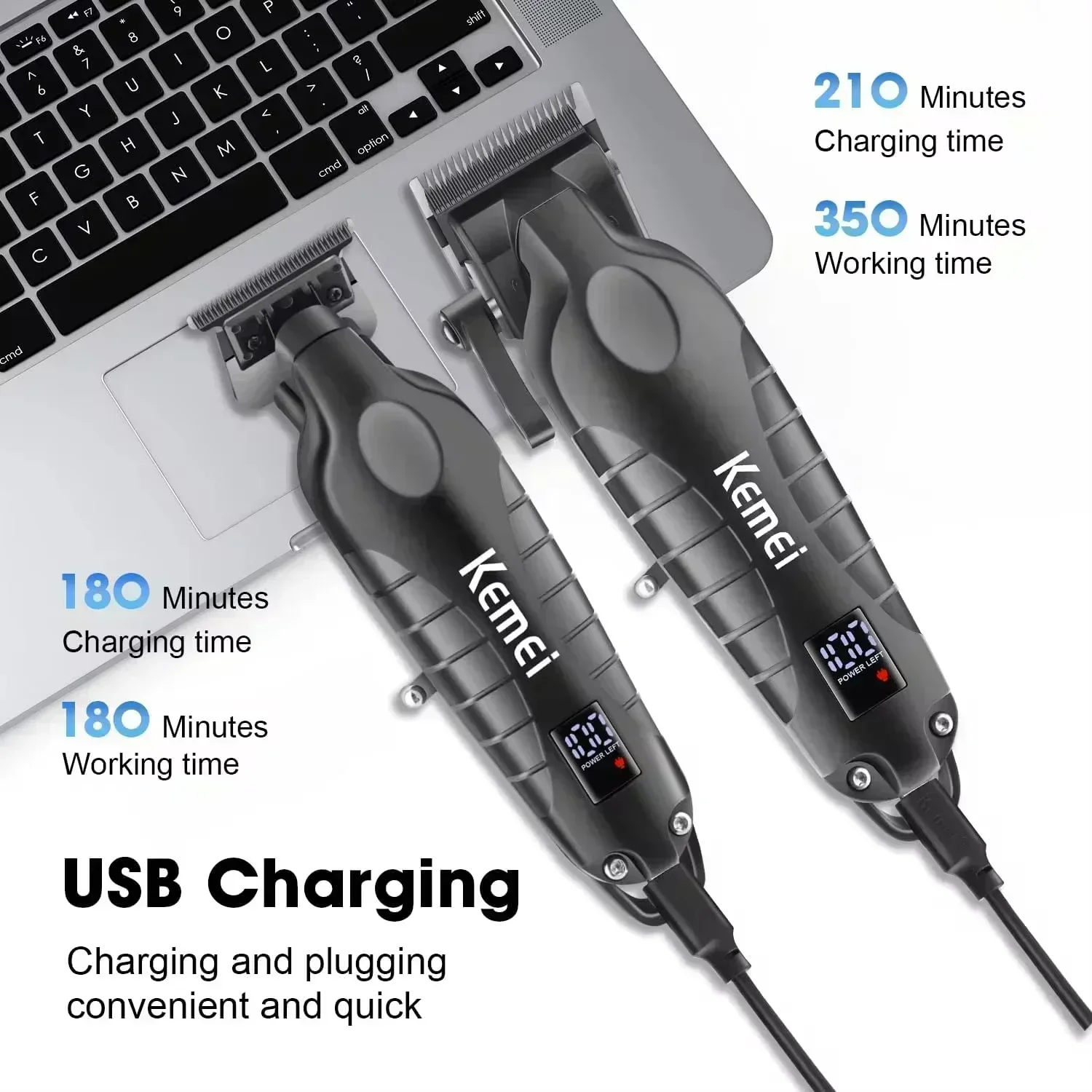 Kemei KM-2290 KM-2293 KM-T95 Professional Cutting Machine Electric Shaver Hair Trimmers with LCD Display Men's Hair Clipper