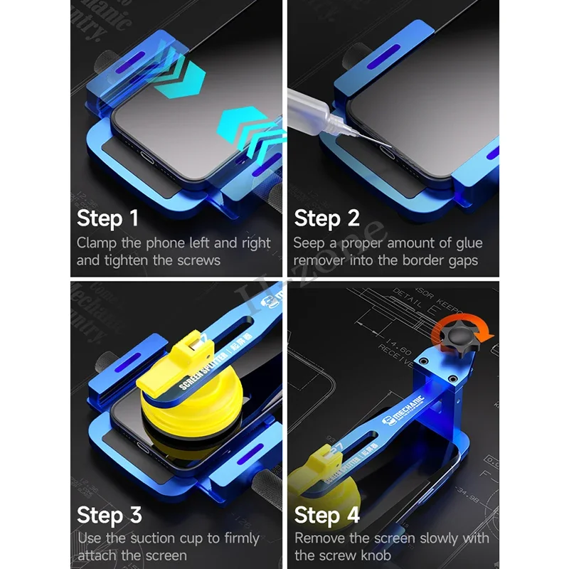 

2025 hot sale MECHANIC CP7 Mobile Phone LCD Screen Pry Opening Fixture No Heating Adjusted Freely Strong Sucker Display Removal