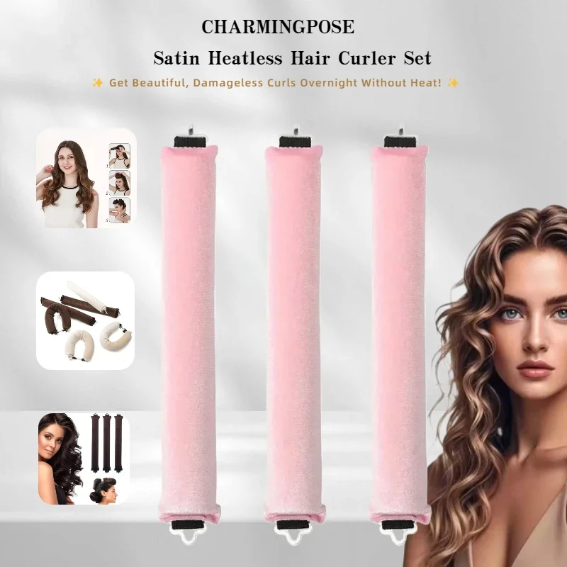 

3-in-1 Heatless Curling Rod & Headband - Overnight No Damage Hair Styling Tools with Hook, Perfect Christmas Gift for Girls & Wo