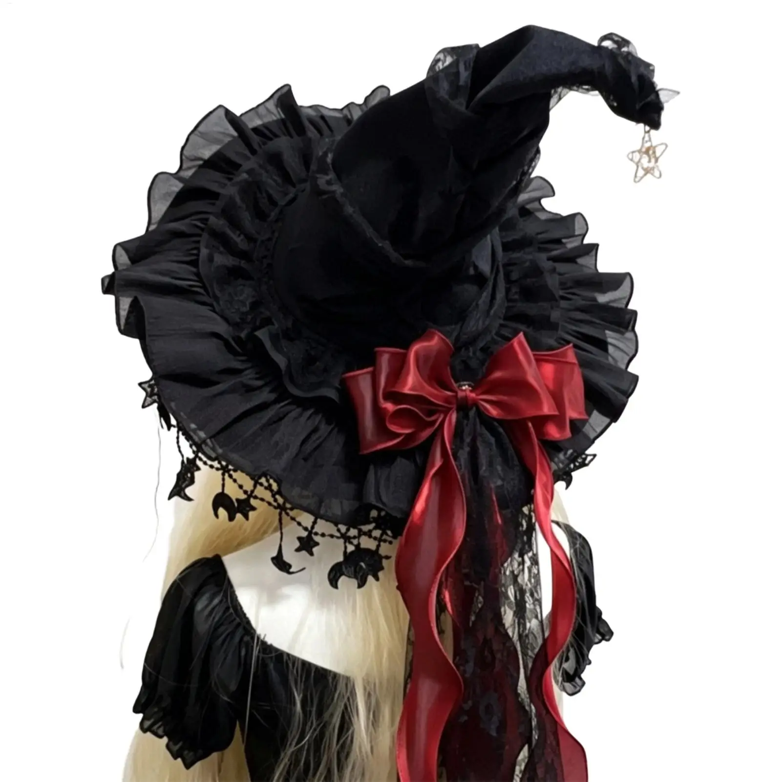 Chapeau de Sorcière Gothique à Nœud – photo 7