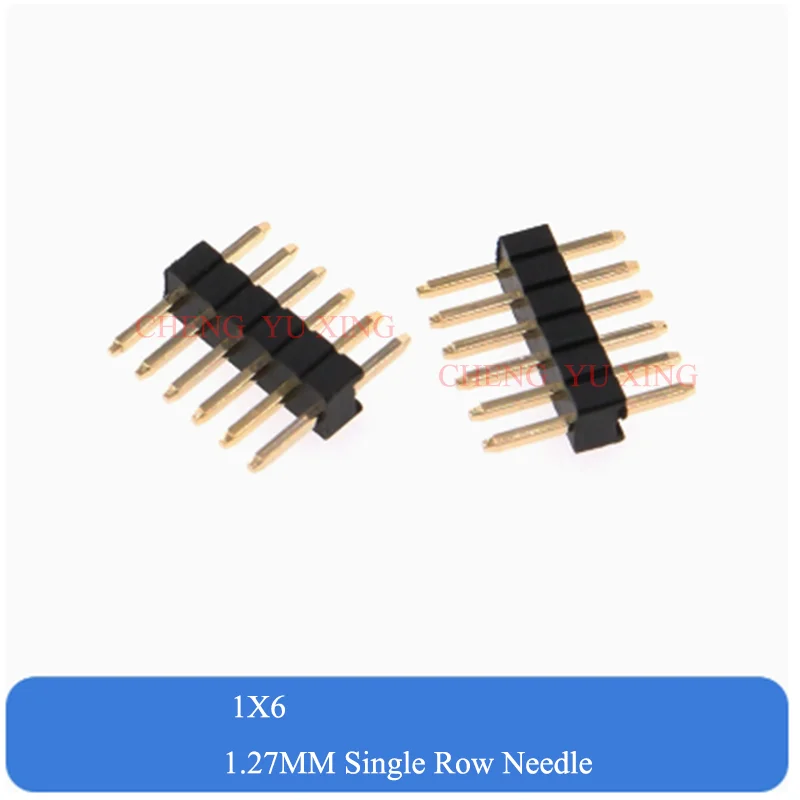 20 Stuks Enkele Rij Naald 1.27Mm Rechte Rij Naaldcontactdoos 1*2/3/4/5/6/8/10/12-40/50P Verguld