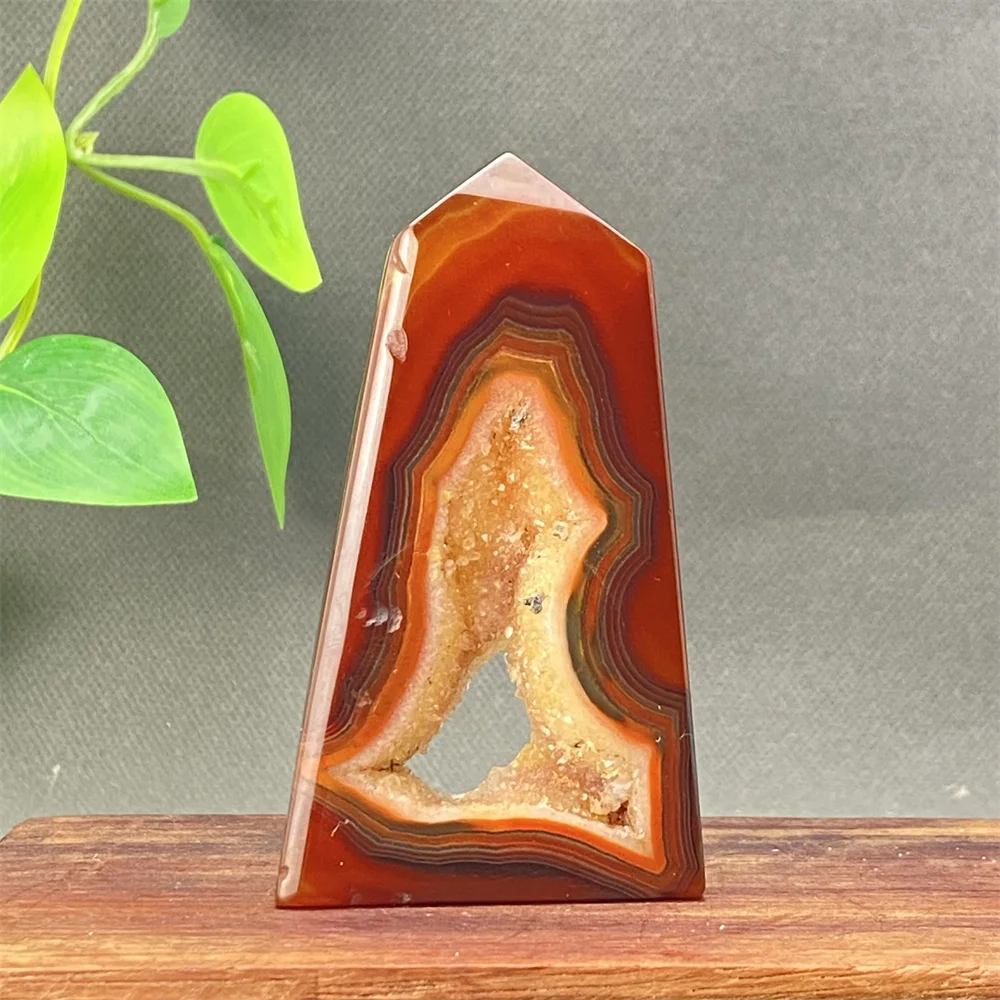 

Carnelian Geode Crystal Ornaments Natural Mineral Square Pillars Home Decoration Free Body Geometric Accents for Interior Decor