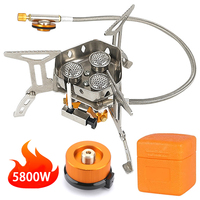 Outdoor Camping Gas Stove Foldable Portable 3 Head Stove for Travel Picnic BBQ 5800W Big Power Camping Windproof Stove Burner