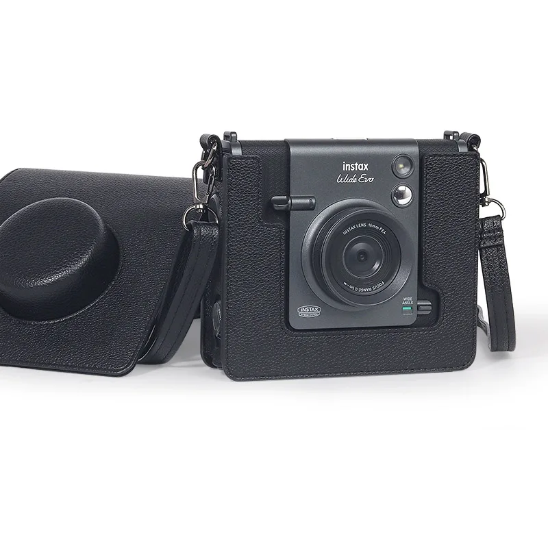 حقيبة كاميرا Fuji Wide Evo الجديدة PU + غطاء حماية عدسة مضاد للضياع + 80 ألبومات صور + فيلم مقسى EVO لـ Fujifilm Instax WIDE EVO