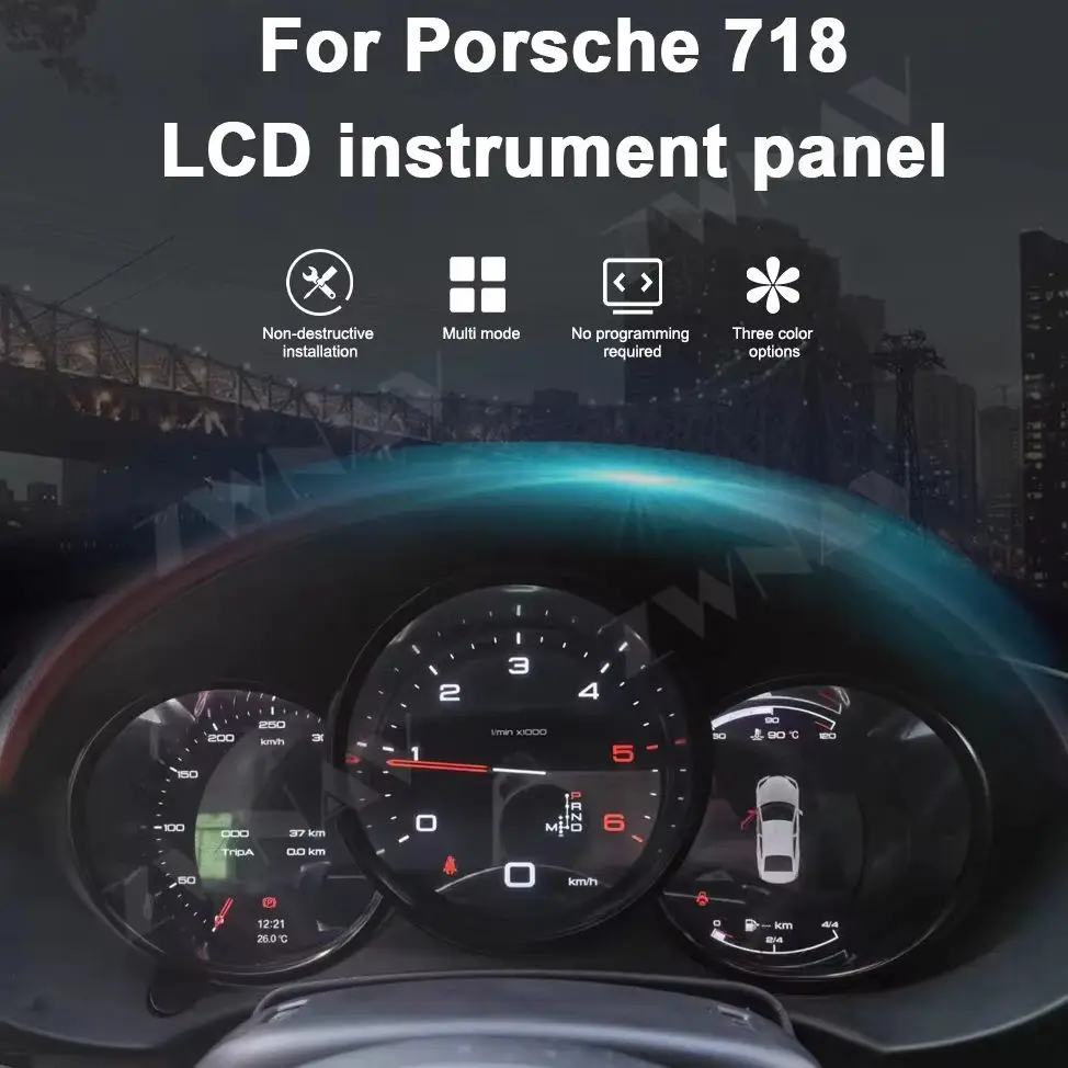 

Приборная панель автомобиля для Porsche 718, Macan Cayenne Panamera, кабина, цифровой ЖК-дисплей, кластер виртуальной кабины, спидометр