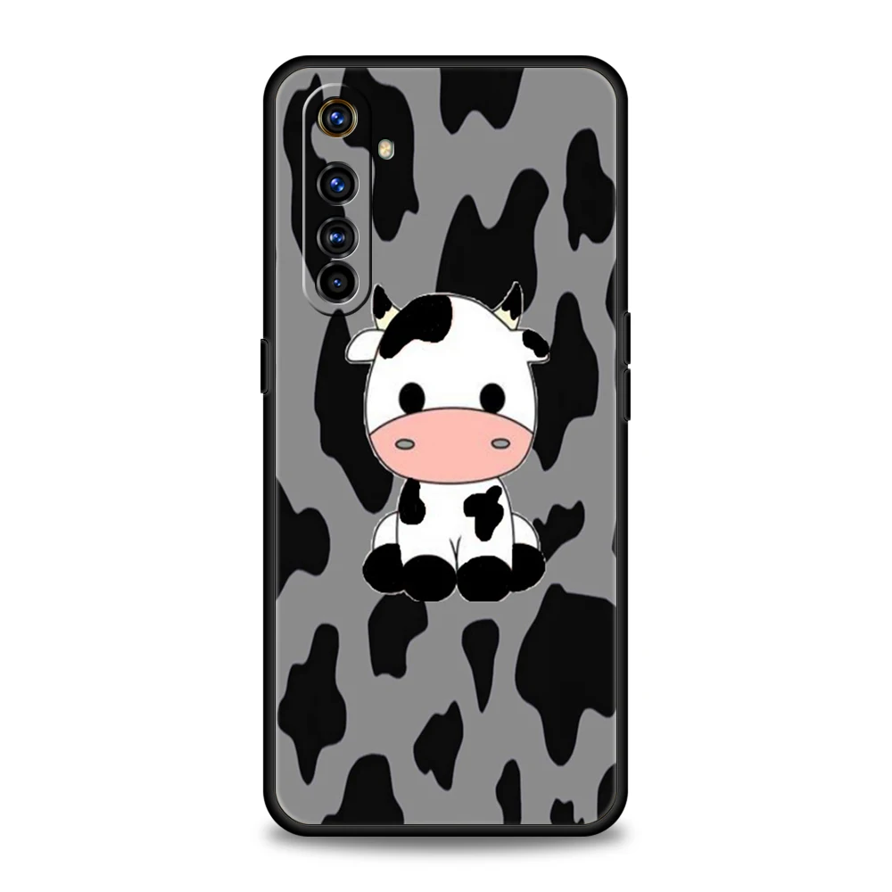 Soft TPU For Realme 13 12 11 10 Pro Plus GT2 GT3 GT5 C67 C63 C55 C21 C25 C35 Pro 5G Shockproof Phone Case Cute Milk Cow Fundas