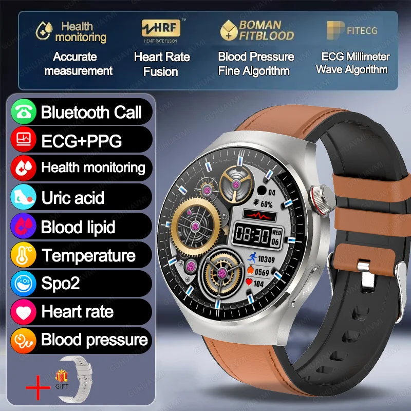 2025 New GT5 Pro Micro examination Health SmartWatch Sapphire AMOLED Screen ECG+PPG Blood fat Uric acid Organ monitor smartwatch