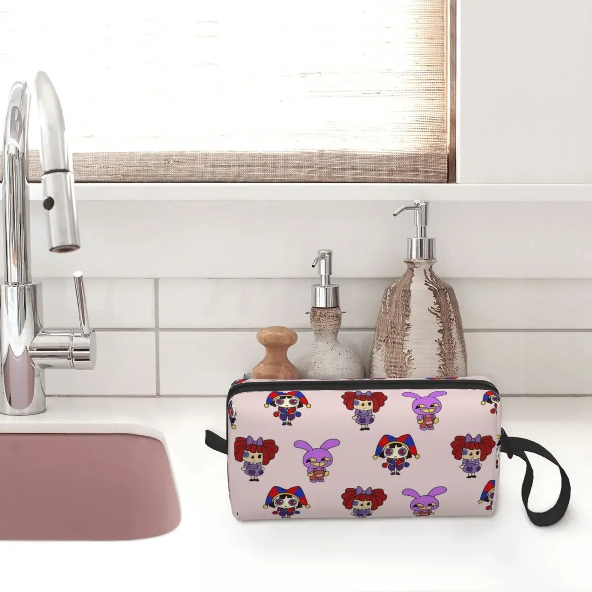 Pomni Ragatha And Jax Cosmetic Bag Women Makeup Bags The Amazing Digital Circus Water Resistant Toiletry Bag Organizer Pouch image 2