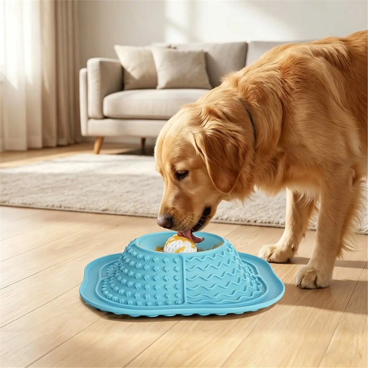 RECOMMENDATION  Slow Feeder Dog Bowls with Anti-Slip Rolling Ball 5/6 Cup Licking Toy for Dogs and Cats for Liquid Thick Treat