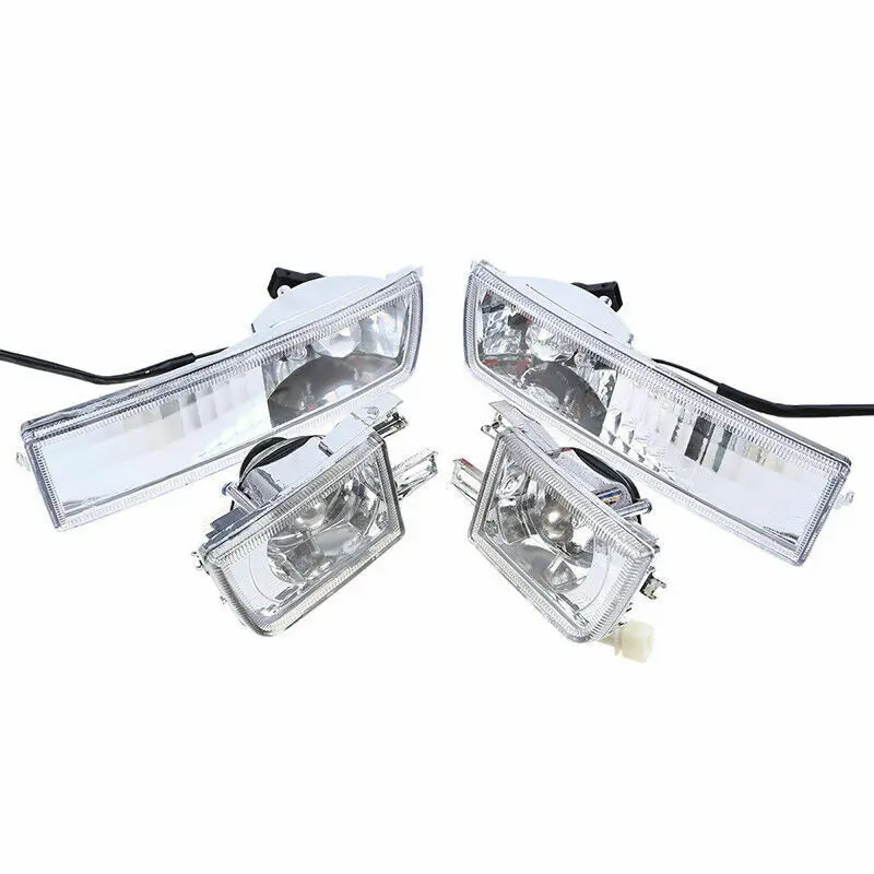 

AW-4Pcs Front Bumper Clear Fog Turn Signal Light Lamp LH& RH For Mk3 Golf Jetta 1993-1998