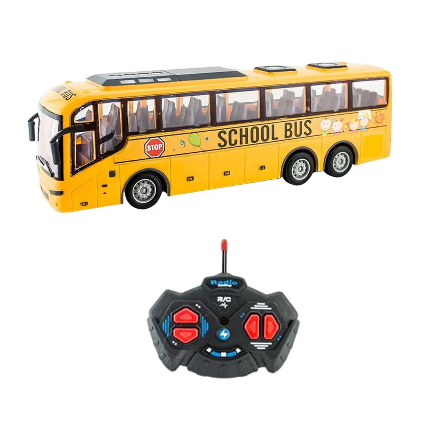 1:30 Scale Remote Control Car Realistic Lights Model Toys 27MHz Electronic Truck RC School Bus for Children Kids Gifts