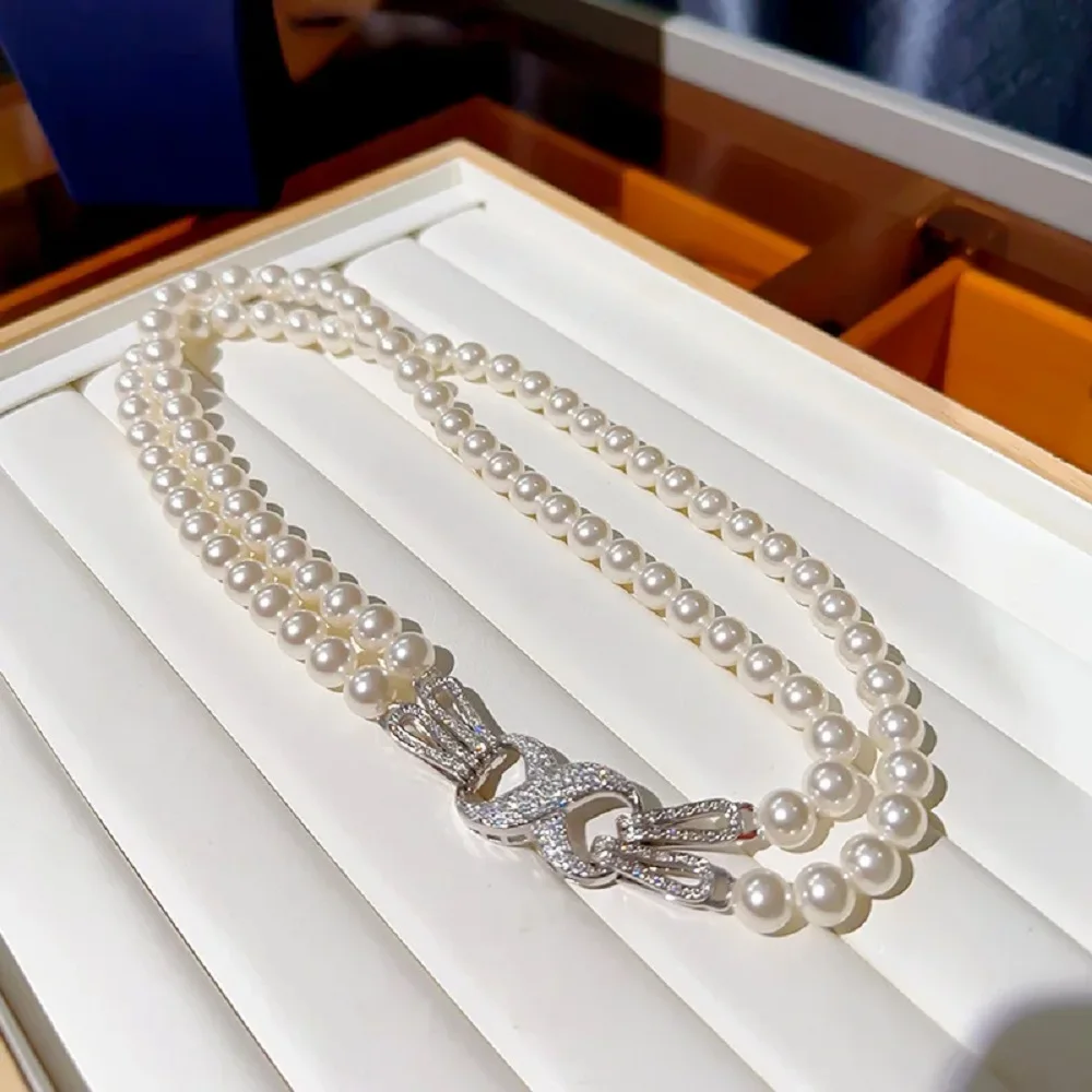 

1-Row 2-Row Elegant Pearl Necklace AAAA 9-10mm Natural South Sea Round White Pearl Necklace 925s