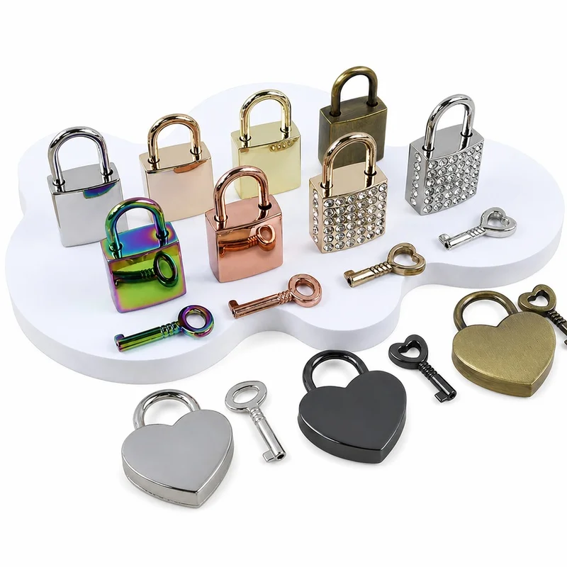 

2/5/10Pcs Mini Heart Padlock Buckle with Key Metal Lock Buckle for Jewelry Box Diary Women Bag Purse Locks DIY Craft Hardware