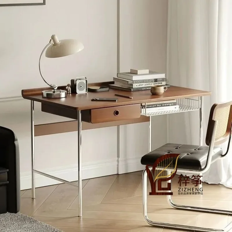 medieval solid wood desk, retro desk, home computer Nordic small apartment simple writing desk