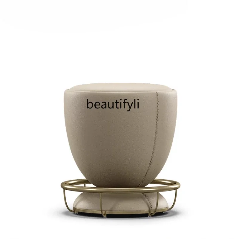 

P Dressing stool, guest stool modern light luxury, style living room leather makeup stool