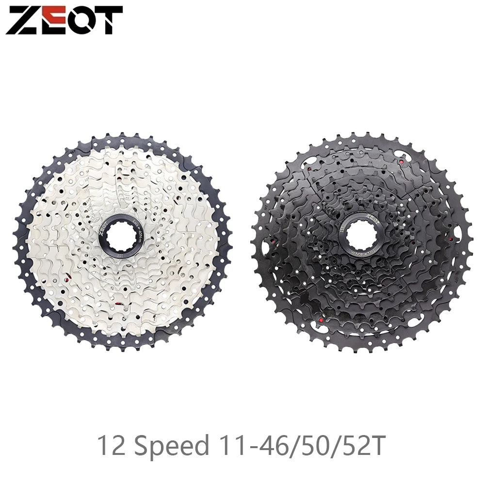 ZEOT 12 Speed Bike Cassette Sprocket 11-46/50/52T Silvery Black Cassette For Shimano Sram Bicycle Parts