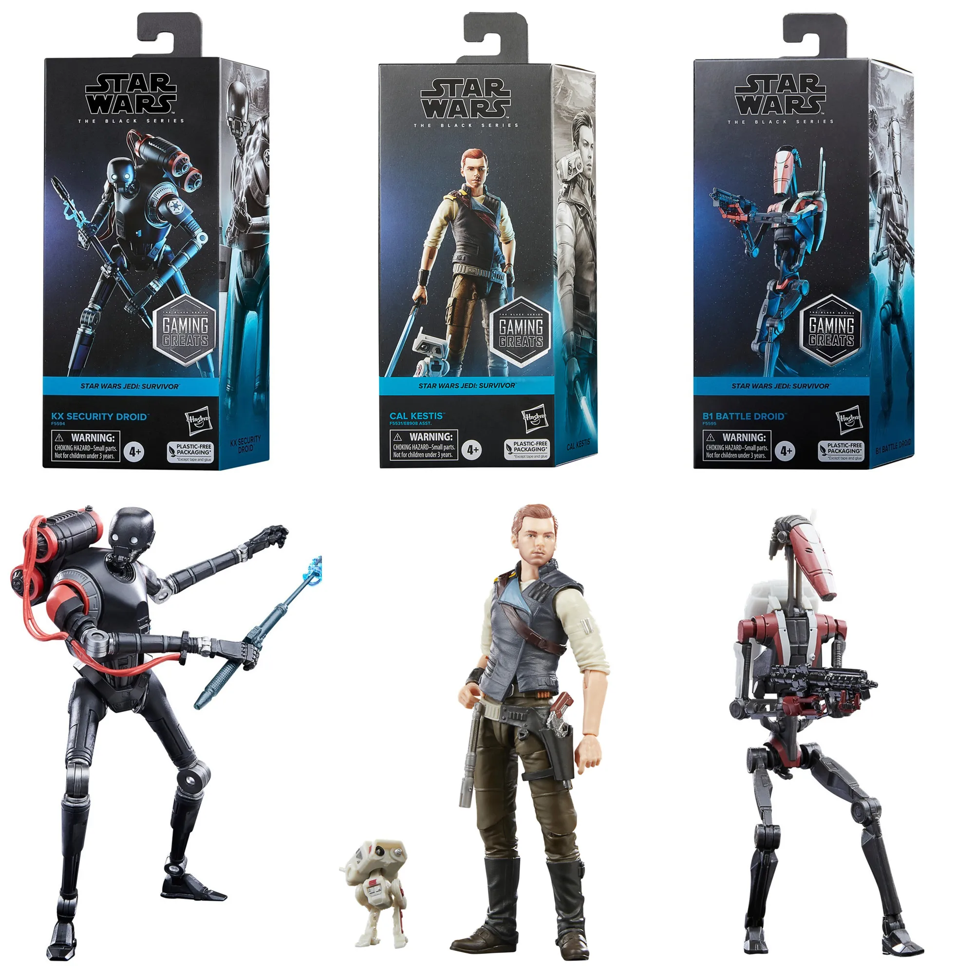 

Black Series Star Wars Jedi Survivor Cal Kestis B1 Battle Droid KX Security Droid 6" Action Figure Gaming Greats Toys