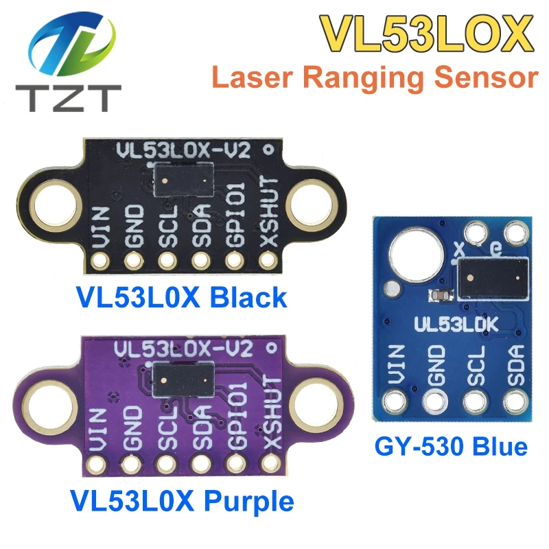 DIYTZT VL53L0X Time-of-Flight (ToF) Laser Ranging Sensor Breakout 940nm GY-VL53L0XV2 Laser Distance Module I2C IIC 3.3V/5V