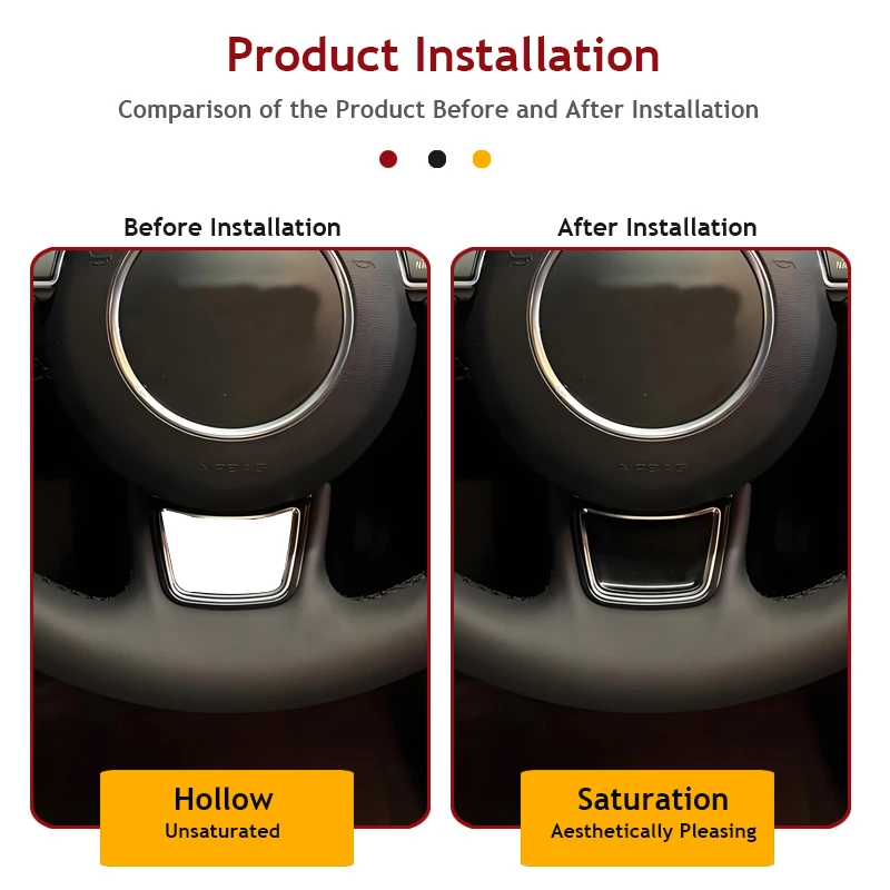 

Black Premium ABS+PC Automobile Steering Wheel Base Logo Cover for Audi A4 B8 RS Logo Car Accessoriy Steering Wheel Accessoriy