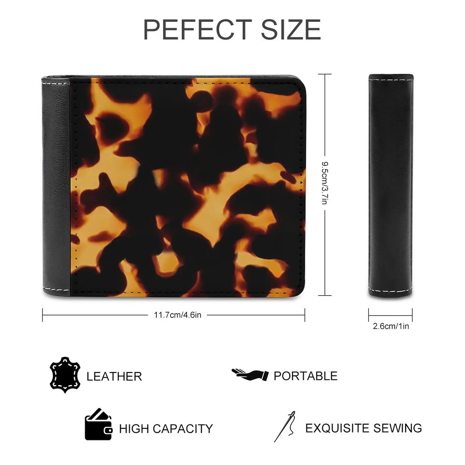Tortoise Shell Ii New Men Wallets Pu Leather Men Purse High Quality Male Wallet Tortoise Shell Acetate Texture Tortoise Shell