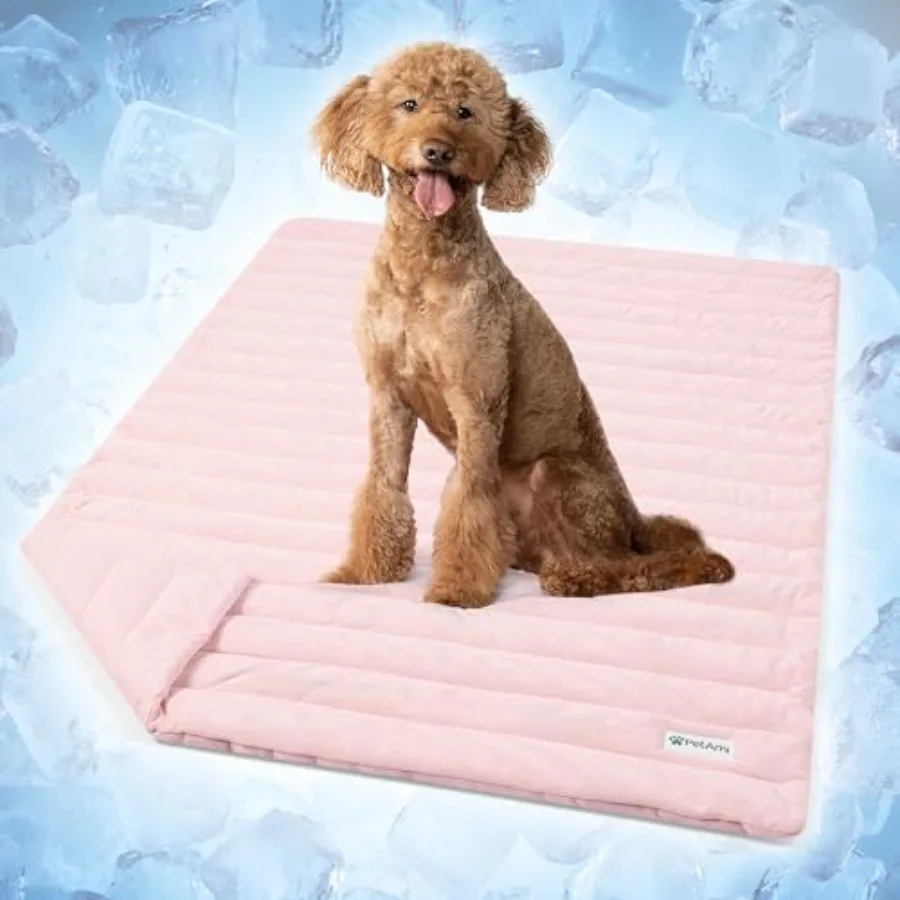

Dog Cooling Mat, Q-Max Pet Cooling Blanket with Thick Cushioning, Self Cooling Pad for Dogs and Cats, Reversible Summer Mat for