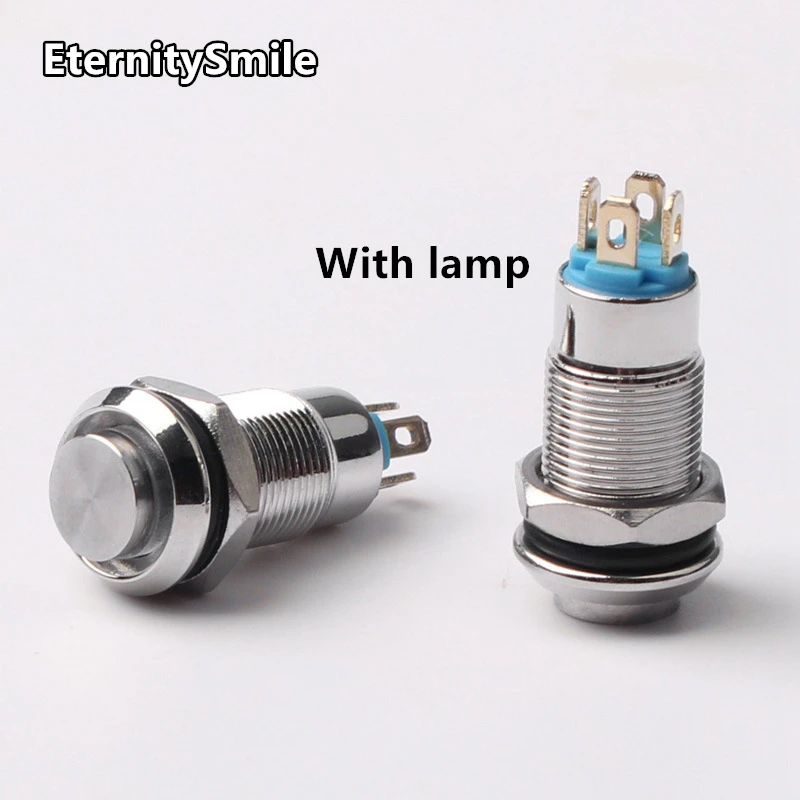 8mm metal anti-vandal momentary latching custom push button metal switch 2Pin 4Pin