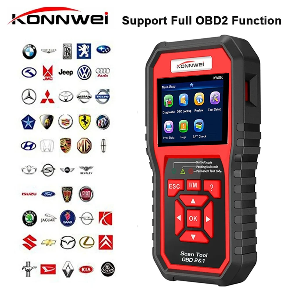 Professional Scanner OBD2 Diagnostic Tool KW850 OBD2 Code Reader Check Egine Light Tool Car Scanner for All Car After 1996