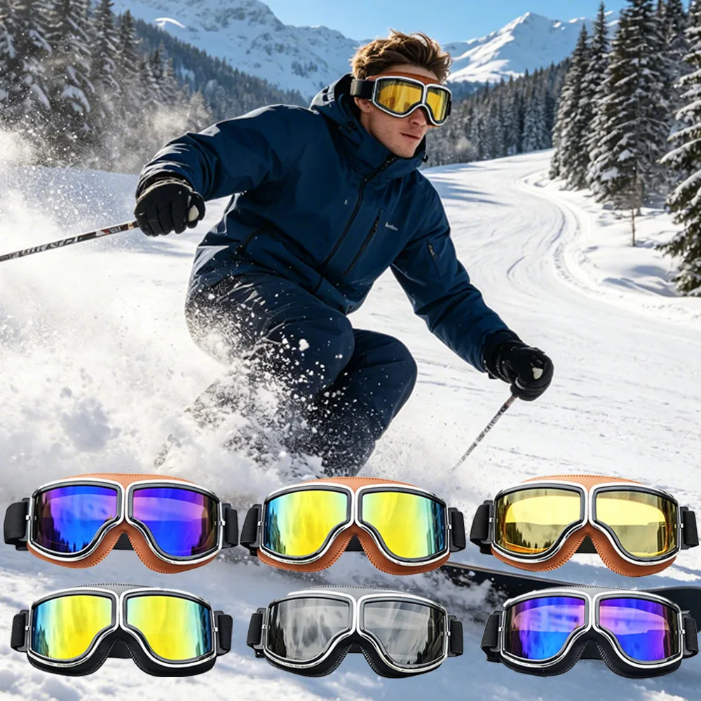 HD Lens Motorbike Ski Goggles Motocross Ski Racing For Myopia Adults Anti‑Scratch Comfort Soft Foam Lining Goggles