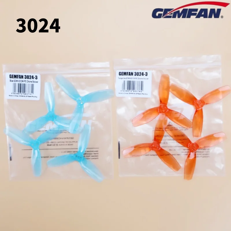 

2Pairs GEMFAN 3024 3-Blade Propeller 3 Inch for F9A-B RC Drone FPV Cinewhoop Toothpick Soccer Drones Durable & Balanced