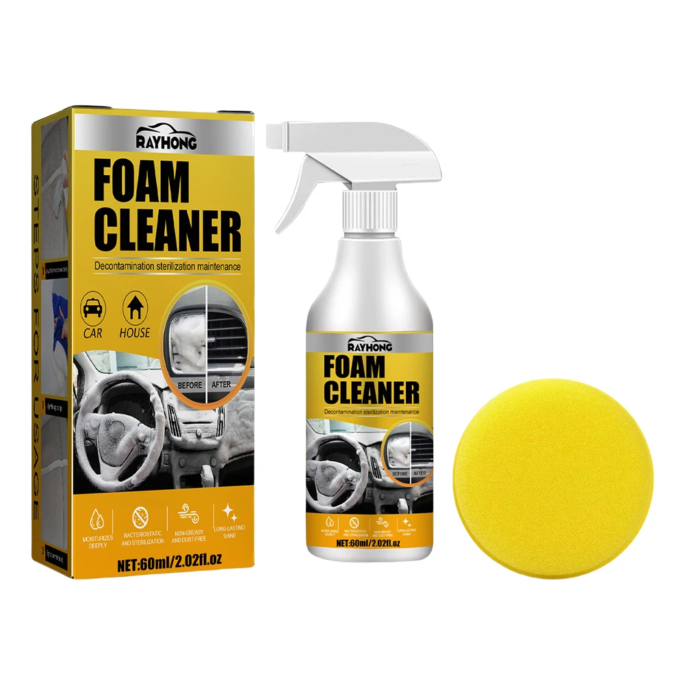 60ml Multifunctional Foam Cleaner Multi-Purpose Foam Cleaner Quick Car Interior Cleaner Spray Automobile Cleaning Accessories