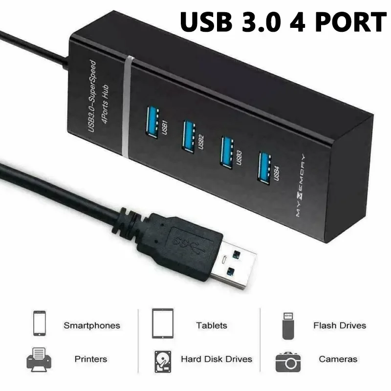 

4-Port USB 30 HUB Splitter 3.0 Multi-Port Computer Accessories Docking Station Adapter 4-port Hab Splitter 3.0