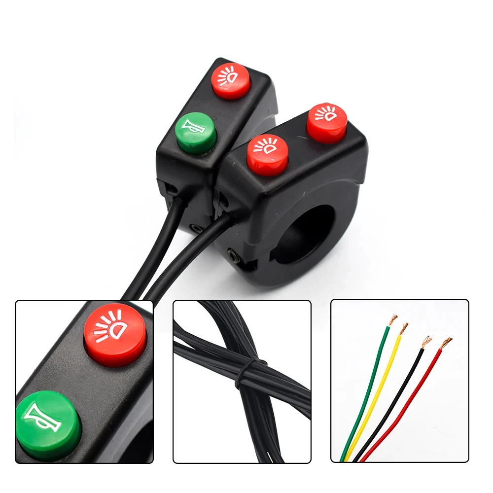 1/2pcs Motorcycle Scooter Handlebar Control Switches Handlebar Horn Turn Signals Lights Combination Button Switch 22mm Universal