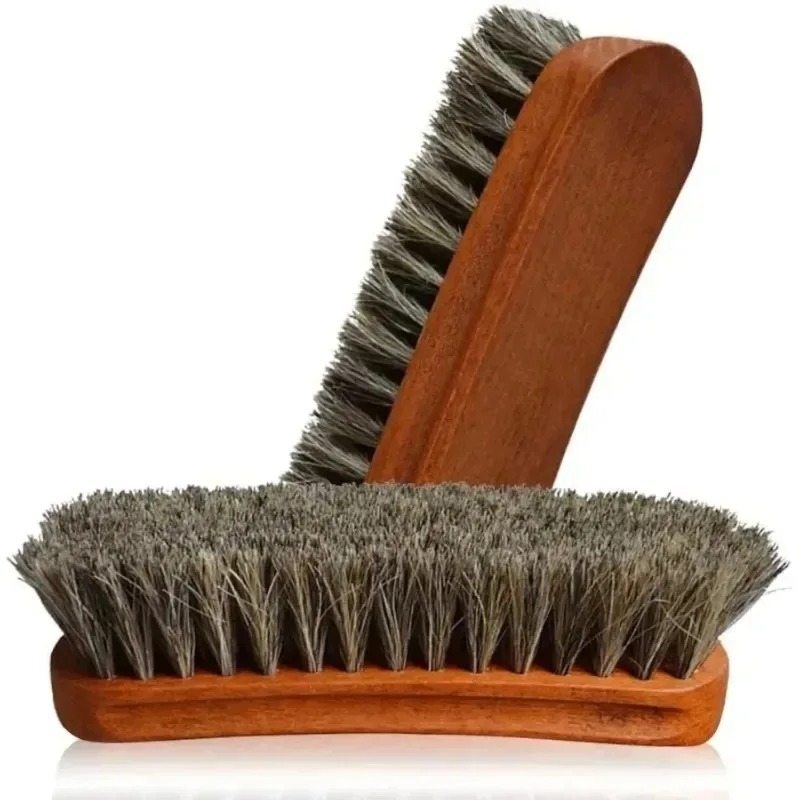 New Horsehair Leather Textile Cleaning Brush for Car Interior Furniture Apparel Bag Shine Polishing Brush Auto Wash Accessories image 2
