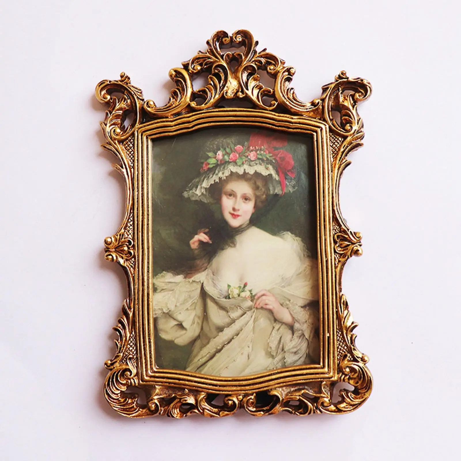 Rectangle Polyresin Photo Frame for 10x15cm Photo Decoration Wall Hanging Elegant Resin Photo Frame for Living Room, Home