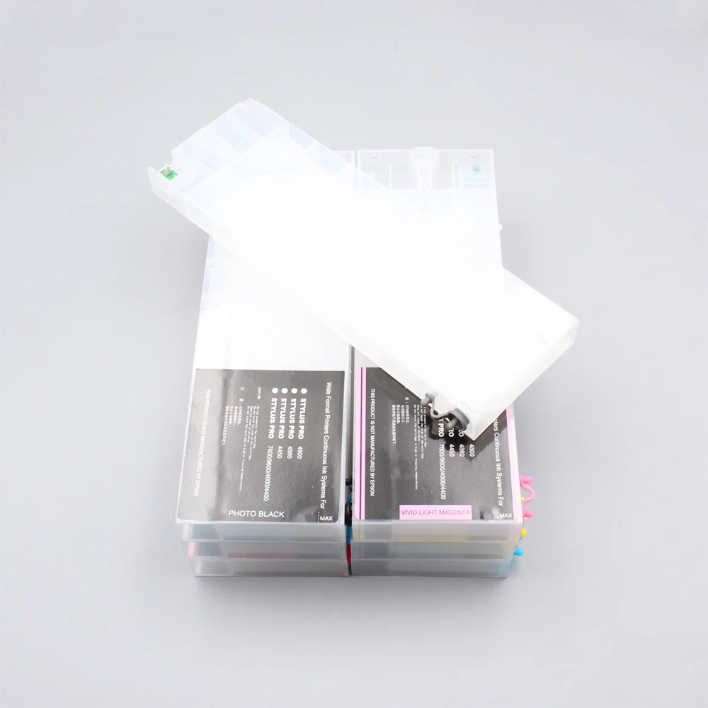 220ML 4400 4800 Empty Refill Ink Cartridge With Chip For Epson 4000 4400 4450 4800 4880 7600 9600 printer