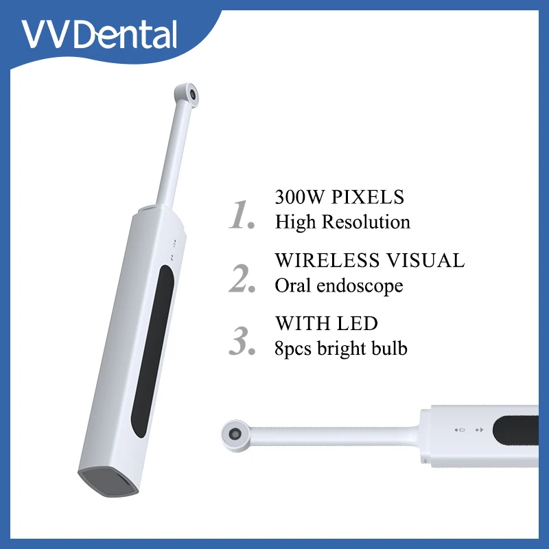 VVDental 구강 내 치과 카메라, 8 LED 무선 구강 검사 카메라, 안드로이드, 아이폰, PC 치과 스코프 내시경 EC-3