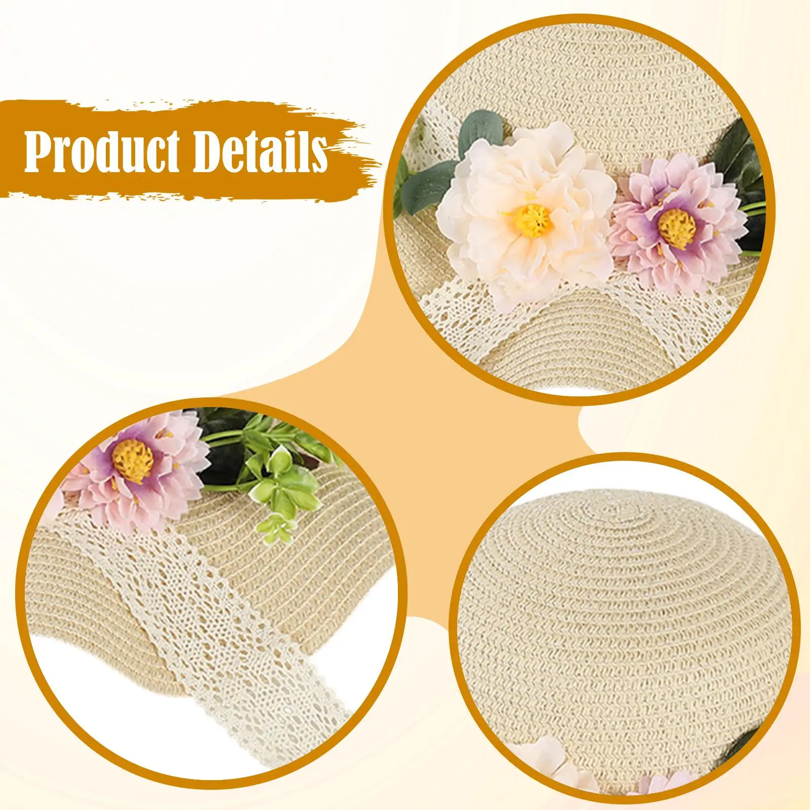 Creative Bucket Beach Hat DIY Summer Brimmed Hat with Artificial Flowers for Women Girls Party