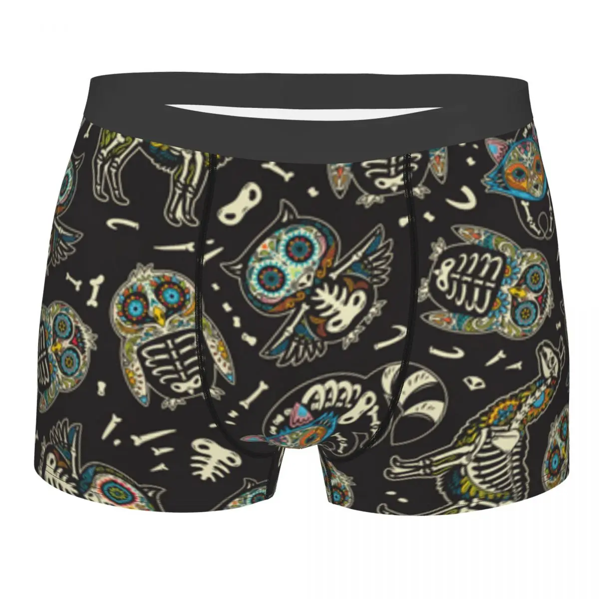 Men's Underwear Underpants Owl Penguin Llama Raccoon Sugar Skull Men Boxer Shorts Elastic Male Panties